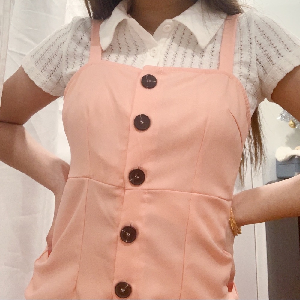 PASTEL PINK CASUAL OVERALL DRESS ⭐️
